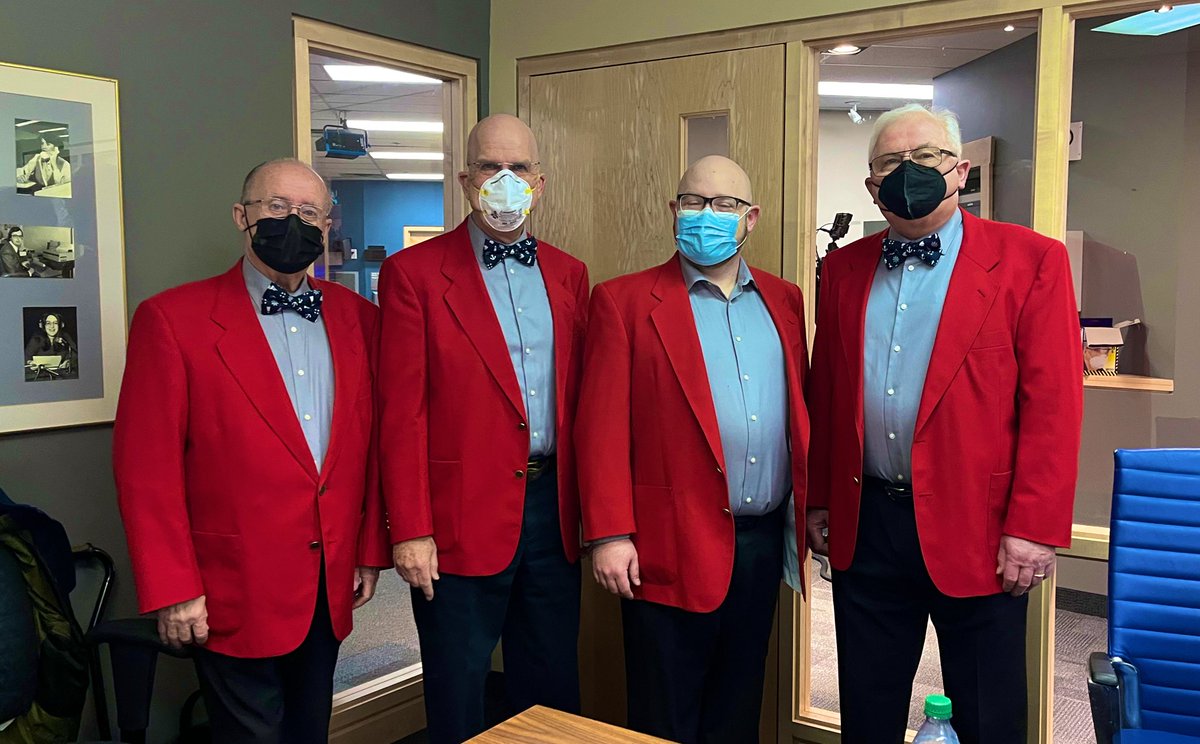 thewrightpage's tweet photo. The Rising Tide Quartet are in the house here at @InfoAMSJ - warming up for a day of delivering Singing Valentines around Saint John ❤️ https://t.co/Yd0ZlLwiy2