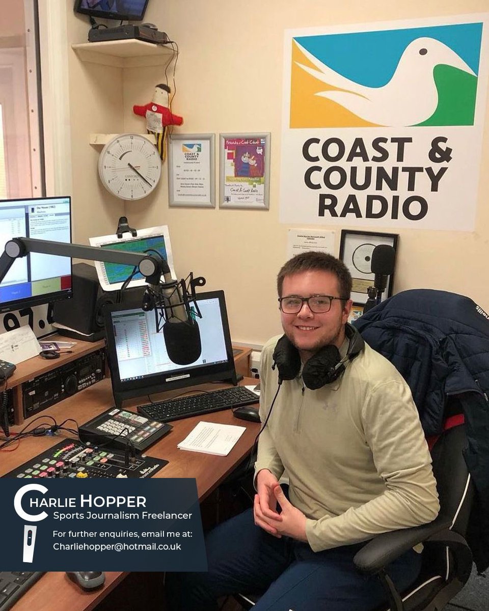 CharlieHopper00's tweet photo. 🚨PERSONAL NEWS🚨

I’ve decided to take the jump and go into the world of freelance. A risk, but something I’m excited to get into it! 

I’ve got experience in Reporting, Commentating, Copywriting, Presenting, Social Media &amp; Communications, Video editing &amp; Graphic design ⬇️ https://t.co/DUSjBLgQl3