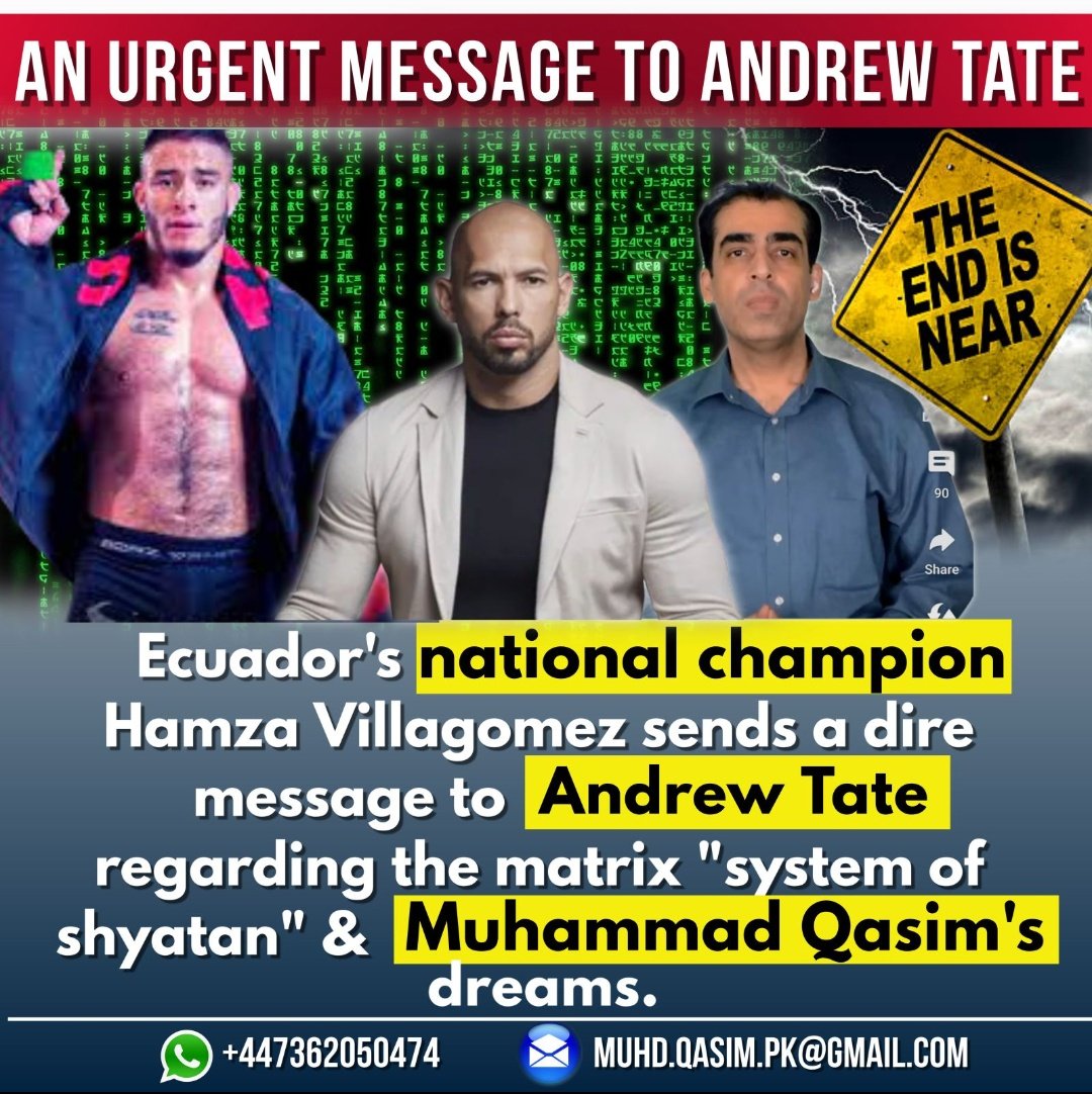 sadia17012's tweet photo. @Cobratate VERY URGENT MESSAGE to Brother Andrew Tate !!!

From ;
 Muhammad Qasim &amp; Hamza Alejandro Villagomez (MMA  Champion from Equador)  

Please watch this full video :
https://t.co/4Z7uE4PbKP

More detail on :
Muhd.Qasim.pk@gmail.com or
+44 7362 050474 https://t.co/hlqlUCCHah