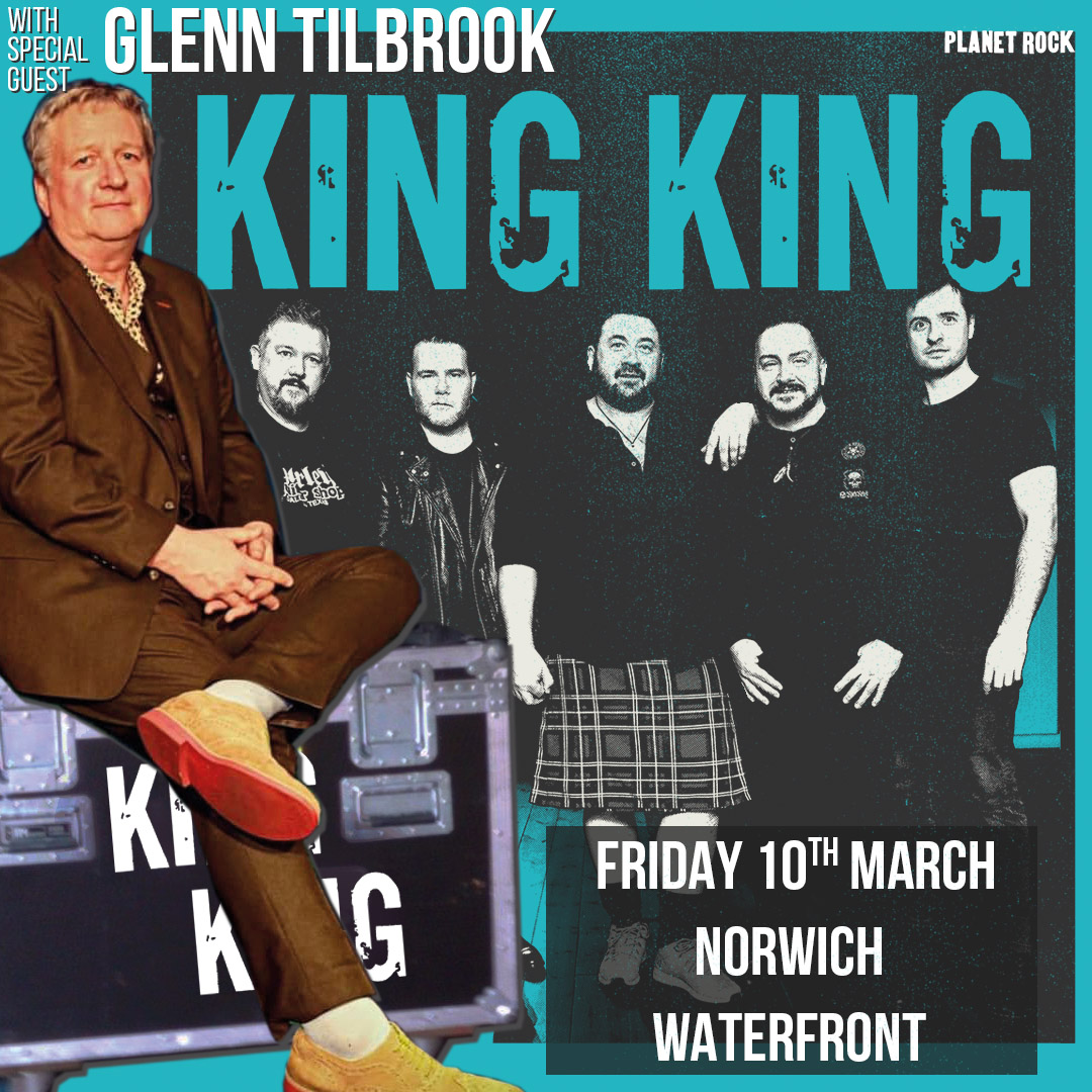 King King Plus Special Guest Glenn Tilbrook
The Waterfront, Norwich. Friday 10 March 
🎟️ bit.ly/KingKing_
<a href="/WaterfrontNR1/">The Adrian Flux Waterfront</a> 
<a href="/glenntilbrook/">Glenn Tilbrook</a>
<a href="/PlanetRockRadio/">Planet Rock</a> 
<a href="/thegigcartel/">The Gig Cartel</a>