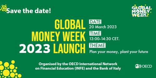 GlobalMoneyWeek's tweet photo. SAVE THE DATE! #GlobalMoneyWeek2023 will be from the 20th to the 26th of March this year! 🙌

Share your posts, news and updates with others 🌍🌎🌏 

Tag @GlobalMoneyWeek @OECD_BizFin @OECD and use #GMW2023 #GMW2023Preparations #PlanYourMoney #PlantYourFuture 🌳 https://t.co/3wH3zRJSW8