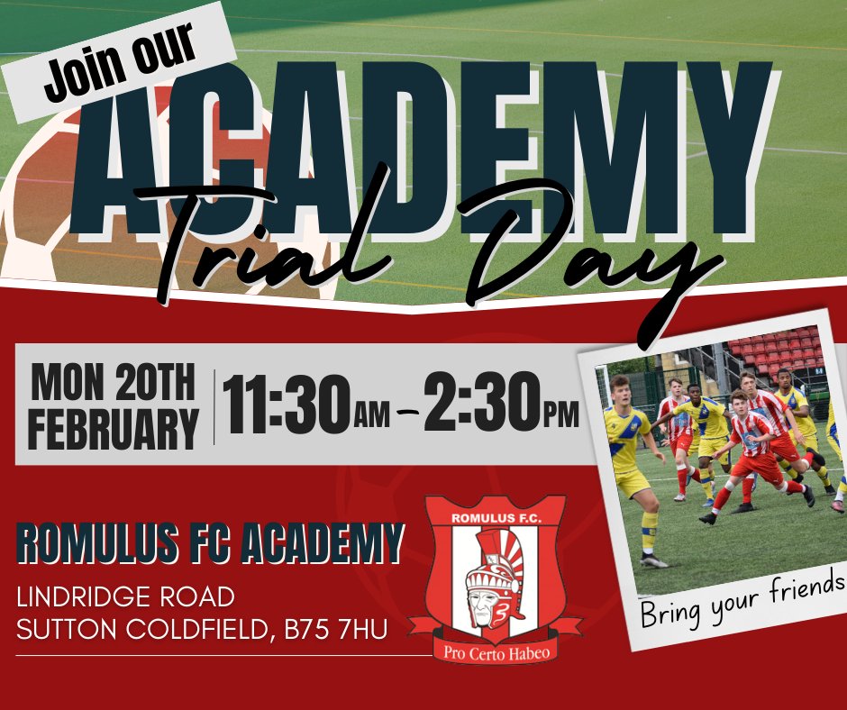 ⚽️ FOOTBALL TRIALS ⚽️  
Interested in a career in sport? Bookings are still available for our upcoming Trial Day at @Roms_Education on the 20th February!   

Sign up here: hoet.co.uk/event-signup
#footballeducation #birmingham