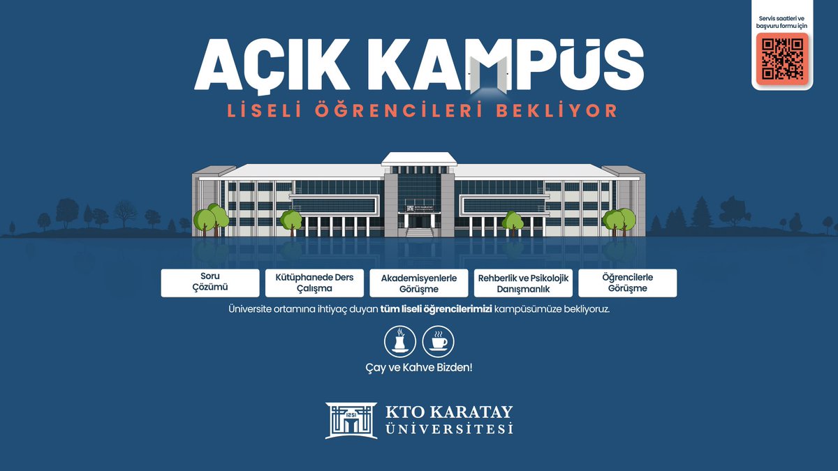 ❝Kampüsümüzü liseli öğrencilere açıyoruz.❞

Soru çözümü, rehberlik ve psikolojik danışmanlık, kütüphanede ders çalışma gibi birçok imkân Açık Kampüs'te liselileri bekliyor.

Ayrıntılı bilgi için👇

acikkampus.karatay.edu.tr
