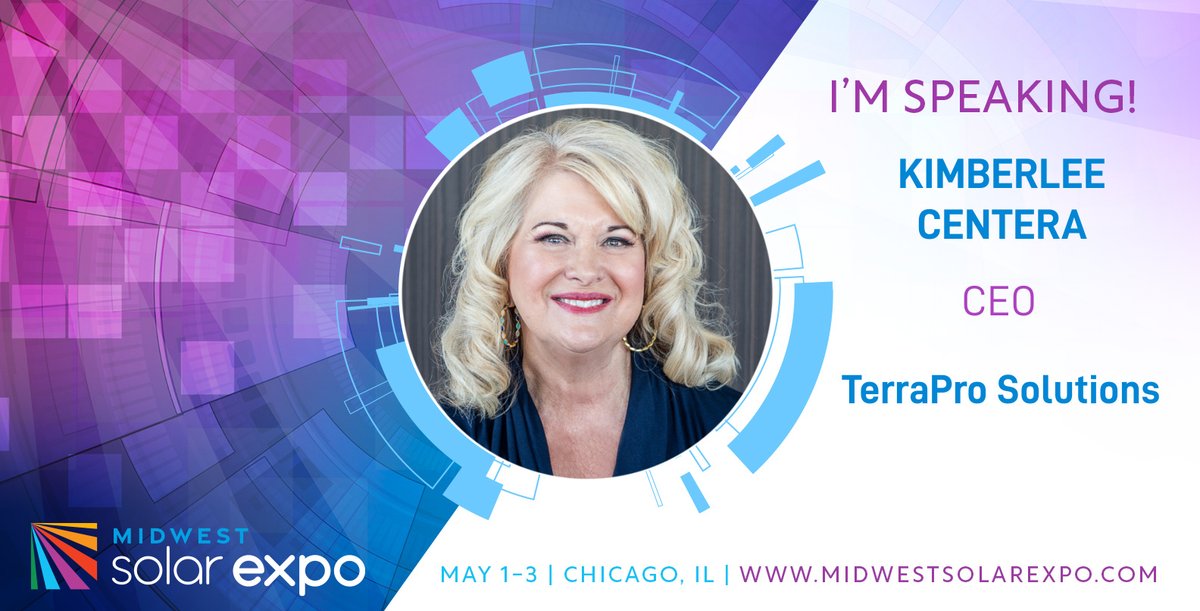 TerraProS's tweet photo. Don’t miss @KimTerraPro speaking on Overcoming Development Challenges in the Midwest at the @MWSolarExpo. We hope to see you on May 2nd for an electrifying⚡talk.

Register Today! --> https://t.co/KrPVjyMGTK

#MWSE23 #SolarEnergy #Solar #SolarPower #SolarDevelopment #SolarParty https://t.co/EOMNiowfI8