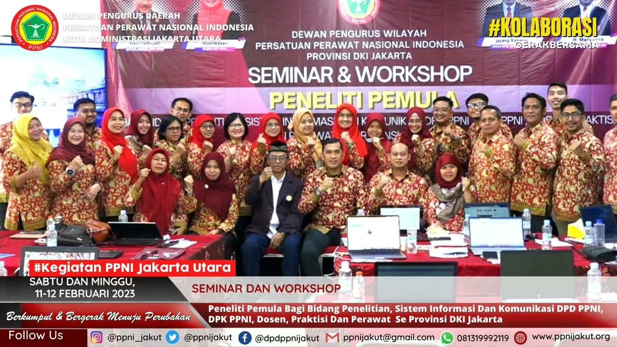ppnijakut's tweet photo. Kegiatan seminar dan workshop peneliti pemula yang diadakan oleh DPW PPNI DKI Jakarta yang dilaksanakan pada hari sabtu-minggu tanggal 11-12 Februari 2023 di Grha DPW PPNI DKI Jakarta dengan tujuan meningkatkan publikasi penelitian keperawatan di DKI Jakarta. https://t.co/9TC6ZESDBo