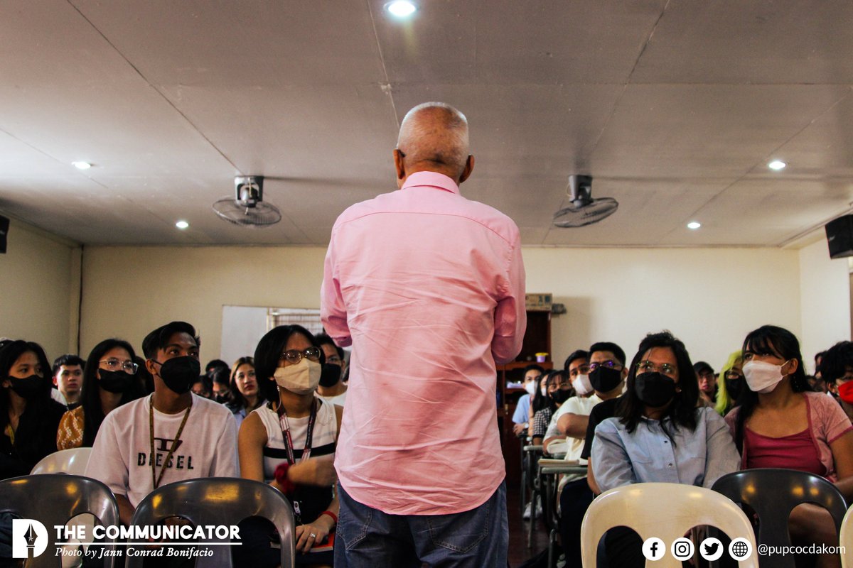 pupcocdakom's tweet photo. 𝗜𝗡 𝗣𝗛𝗢𝗧𝗢𝗦 | National Artist Ricky Lee took center stage during the Film Aficionados Circle's (FILAC) PelikuLearn special session, probing to expand unrecognized stories for filmmakers to tell, at the PUP-COC audio-visual room Saturday, February 11. https://t.co/8qjHoLXuPC