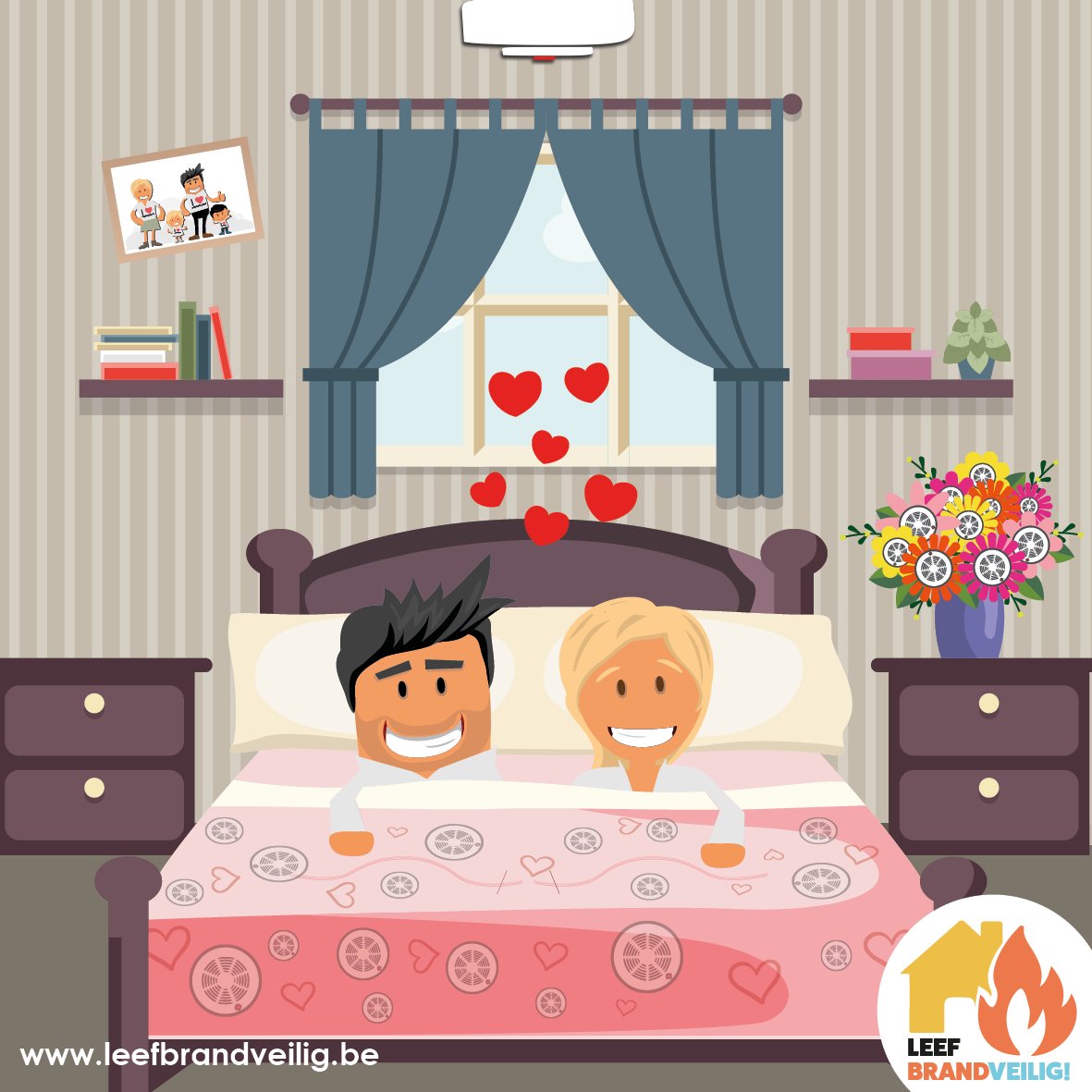 ♥ Je laat je lief toch niet stikken! ♥Vuur moet er zijn in een slaapkamer. Maar natuurlijk niet letterlijk. Zorg ervoor dat jij en je lief tijdig wakker worden. Plaats dus ook een rookmelder in je slaapkamer. ♥♥ #LeefBrandveilig #Valentijnsdag #rookmelders
