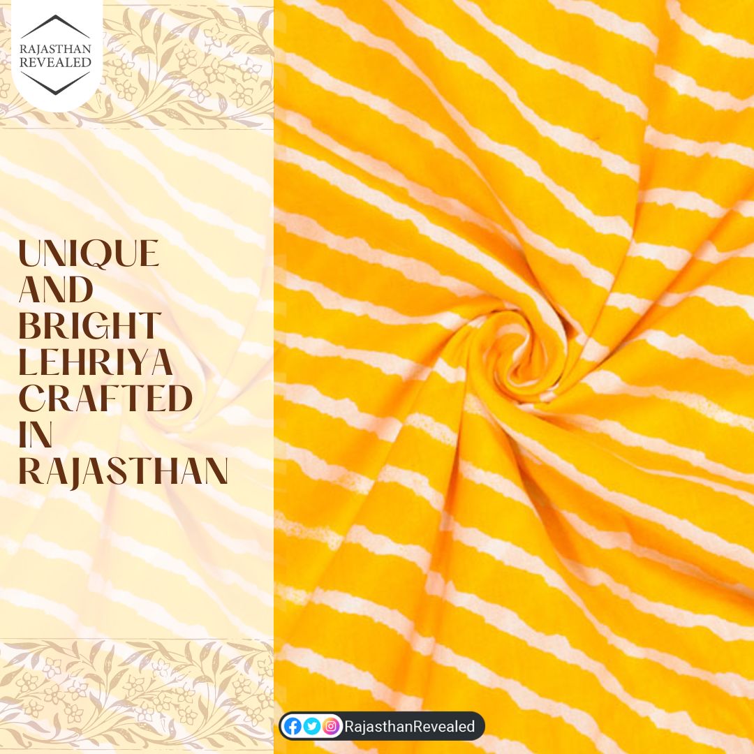 Rajasthan Revealed on Twitter "The Leheriya is a distinctive, vibrant saree characterized by
