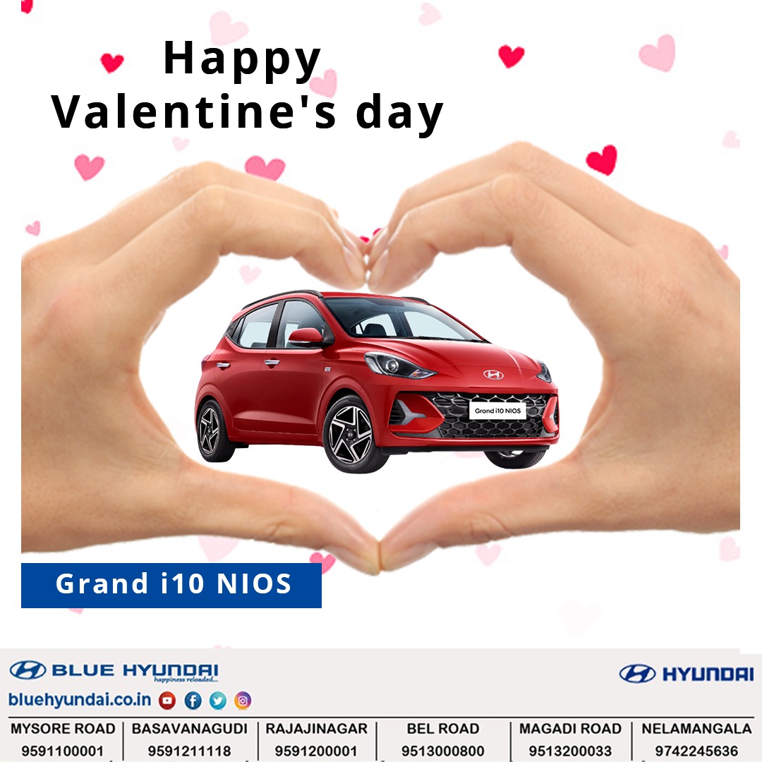Spread love and joy on this Valentine's Day with Hyundai by your side! ❤️🚗

#HappyValentinesDay #HyundaiLove #hyundai #hyundaiindia #i10nios #bluehyundai