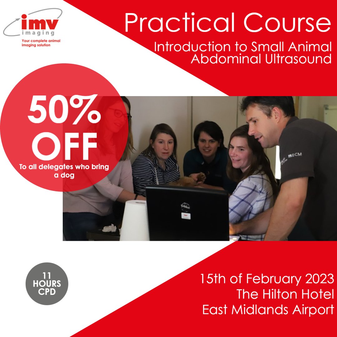 IMVimaging's tweet photo. There are still spaces available tomorrow for our Introduction to Small Animal Abdominal Ultrasound course!
Interested? Check out the link below๐๐
https://t.co/0RfyHMoOYr
#Vetmed #Veterinary #VetLife #SmallAnimal #CPD #ultrasound #imvimaging #imviacademy https://t.co/LmGDAxUwjm