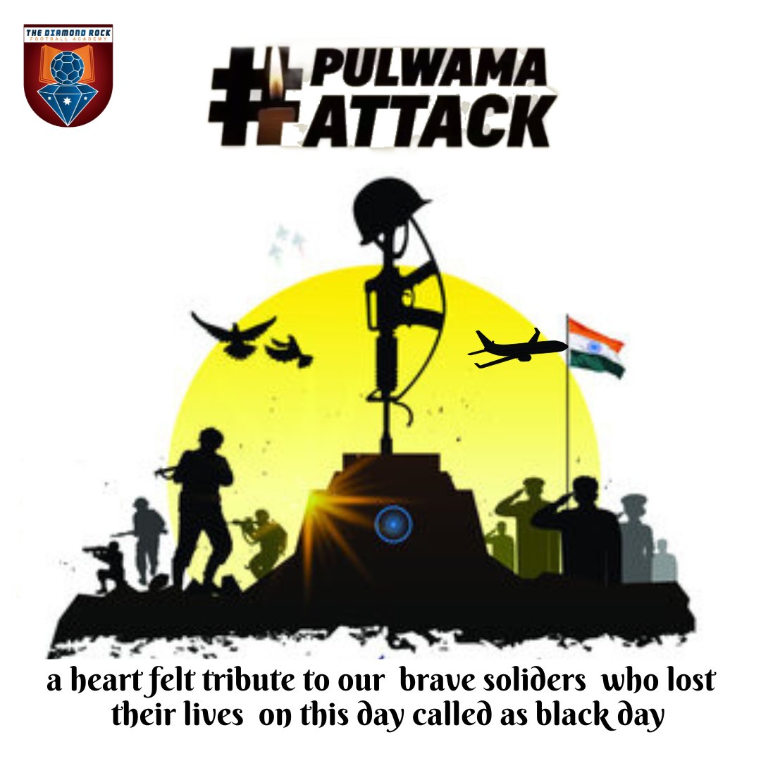 diamondrockfa's tweet photo. Remembering our valorous heroes who we lost on this day in Pulwama. We will never forget their supreme sacrifice. Their courage motivates us to become stronger and united. #jaihind #blackday #pulwamaattack #diamondrocks #tdrfa https://t.co/OMwuF0Vyq2