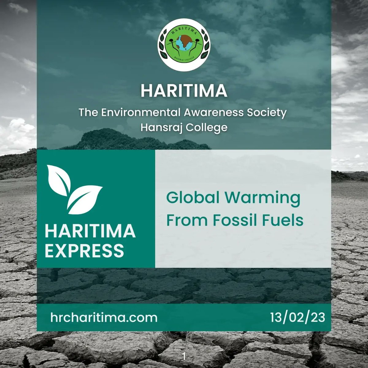 hrcharitima's tweet photo. The Environmental Awareness Society of Hansraj College 🌱🌱

✨हरितिमा वही सोच नई✨

This is our post no. 20 under Haritima Express-The newsletter which deals with current prominent Environmental news. https://t.co/3hrN4WOlZu