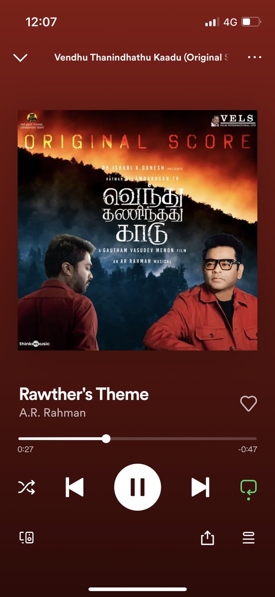 Who knew that isai puyal @arrahman sir would compose music for me one day❤️ #rawther #arrahman #VendhuThanindhathuKaadu #ost #gvm  thank you @menongautham sir for everything 🫂