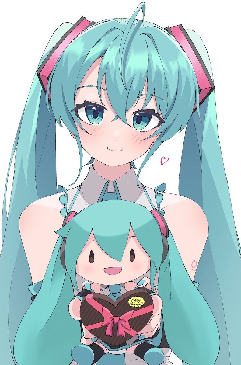 初音ミク 「HappyValentine#バレンタイン #初音ミク 」|青木羅々のイラスト