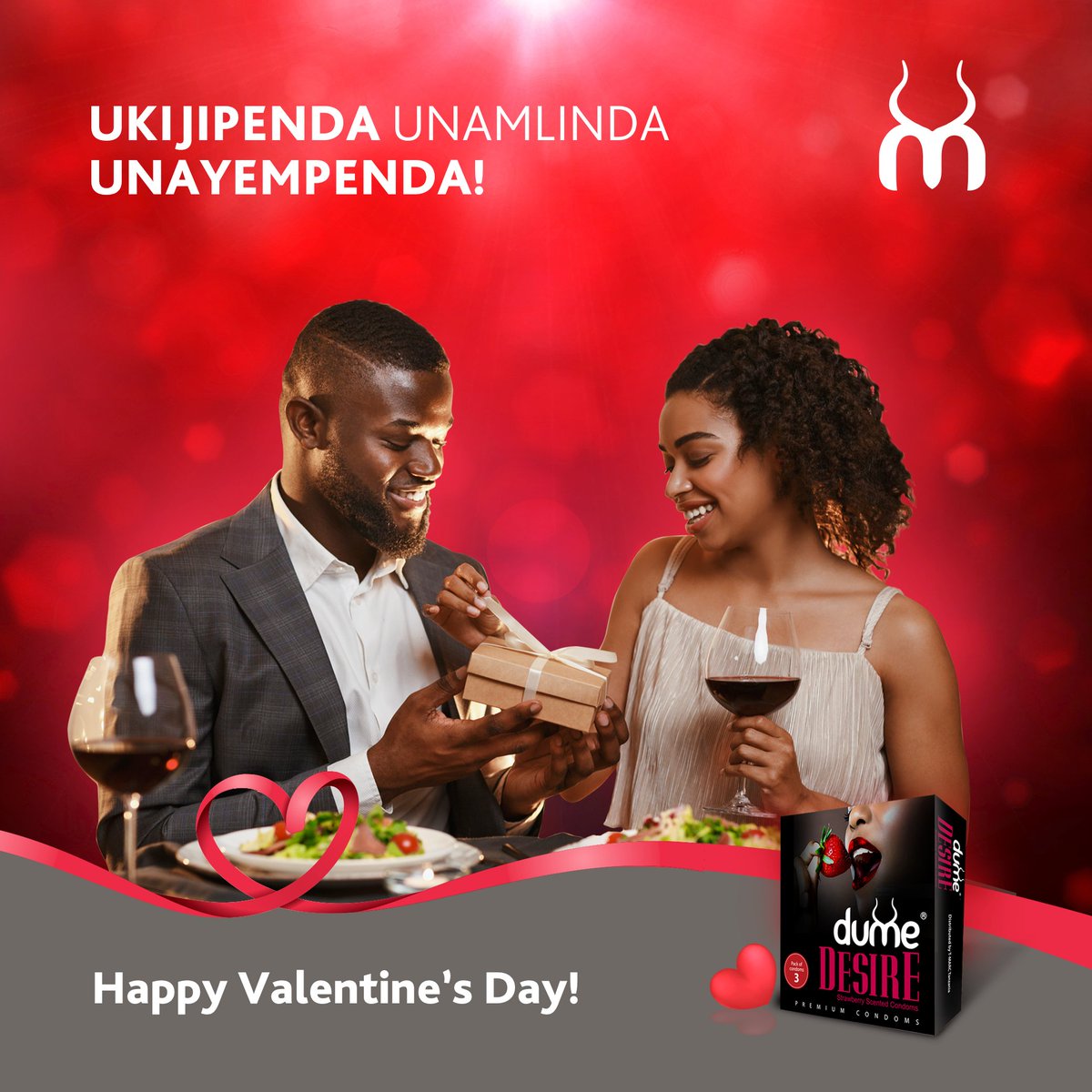 Muoneshe upendo wa kweli na mlinde kikweli.
#DumeCondoms  ndo ulinzi wa kweli.
Happy Valentines Day
#ValentinesDay2023