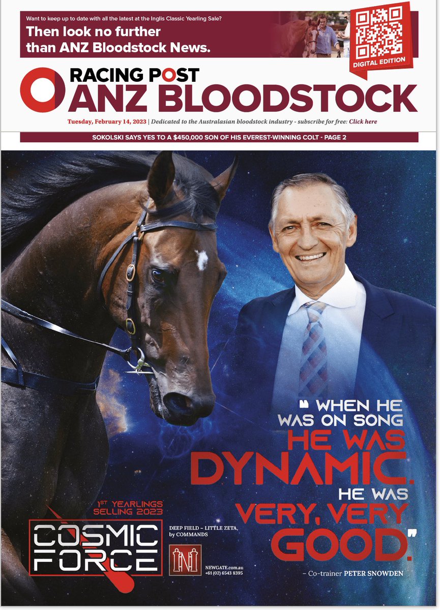 TrevDonaldson's tweet image. Really excited for the future of Cosmic Force - great response at the yearling sales…. #LikeFatherLikeSon #CosmicForce