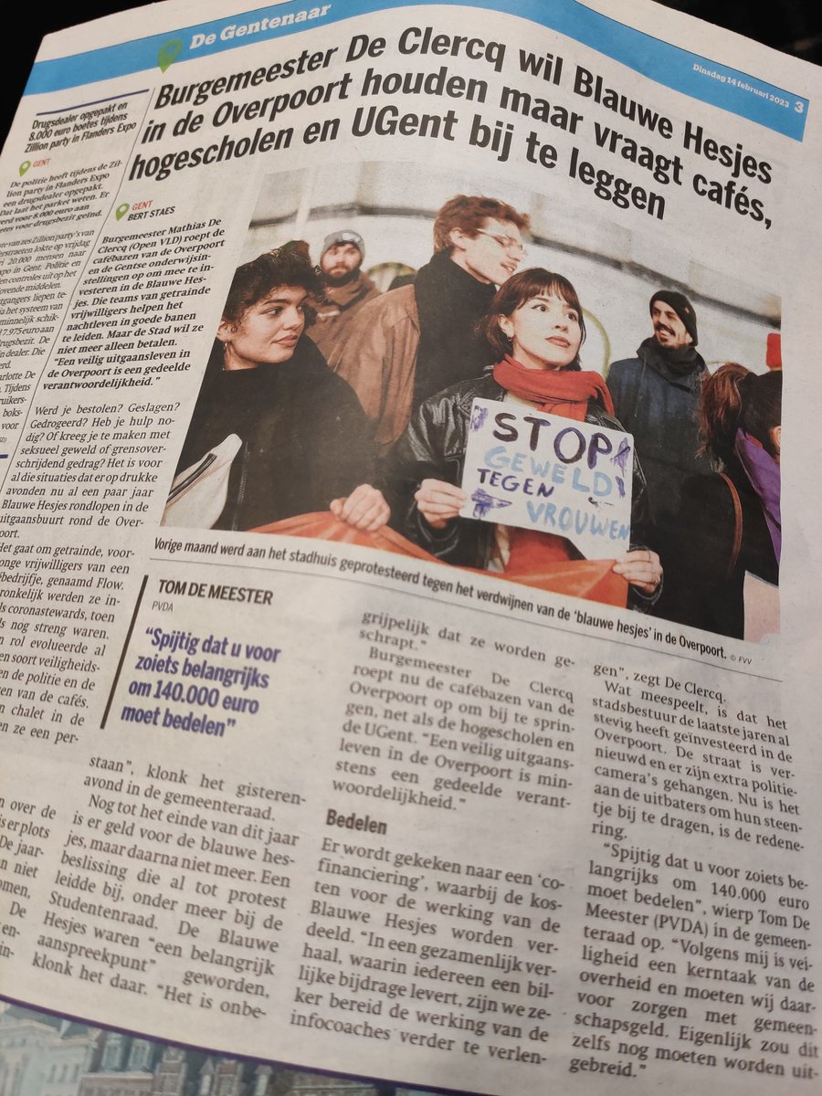 Een laagdrempelig infopunt tegen seksueel geweld is meer dan nodig in de Overpoort. De stad bespaart het weg en gaat nu bedelen bij de uitbaters dat zij het financieren. "Veiligheid is een kerntaak van de overheid." reageert <a href="/TomDMeester/">Tom De Meester</a>