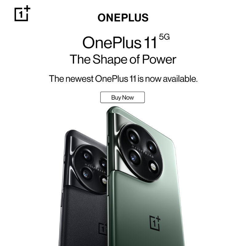 oneplus's tweet photo. Equipped with a stunning, co-created Hasselblad camera, high performance, and fast-charging, the #OnePlus11 is finally here. Secure yours starting February 14.