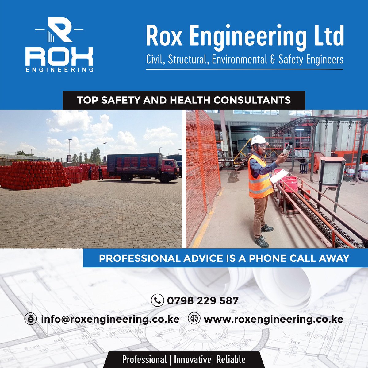 RoxEngineers's tweet image. We are a leading Safety and Health Consultancy based in Kenya. 
Our services include Occupational Safety and Health audits, Fire Safety audits, Noise Level monitoring, Air Quality monitoring, and Risk Assessments. 
 #Roxengineering #Safetyfirst #Safetyaudits #Firesafety #Kenya.