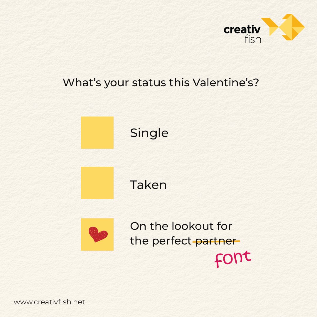 When finding your soulmate ❤, is easier than finding a suitable font....

#ValentinesDay #LoveIsInTheAir #HappyValentinesDay #ValentinesDay2023 #font #designer #creativity #creative #TeamCF #typography #design #creativeagency #creativeminds #aftereffect #animation #Meme