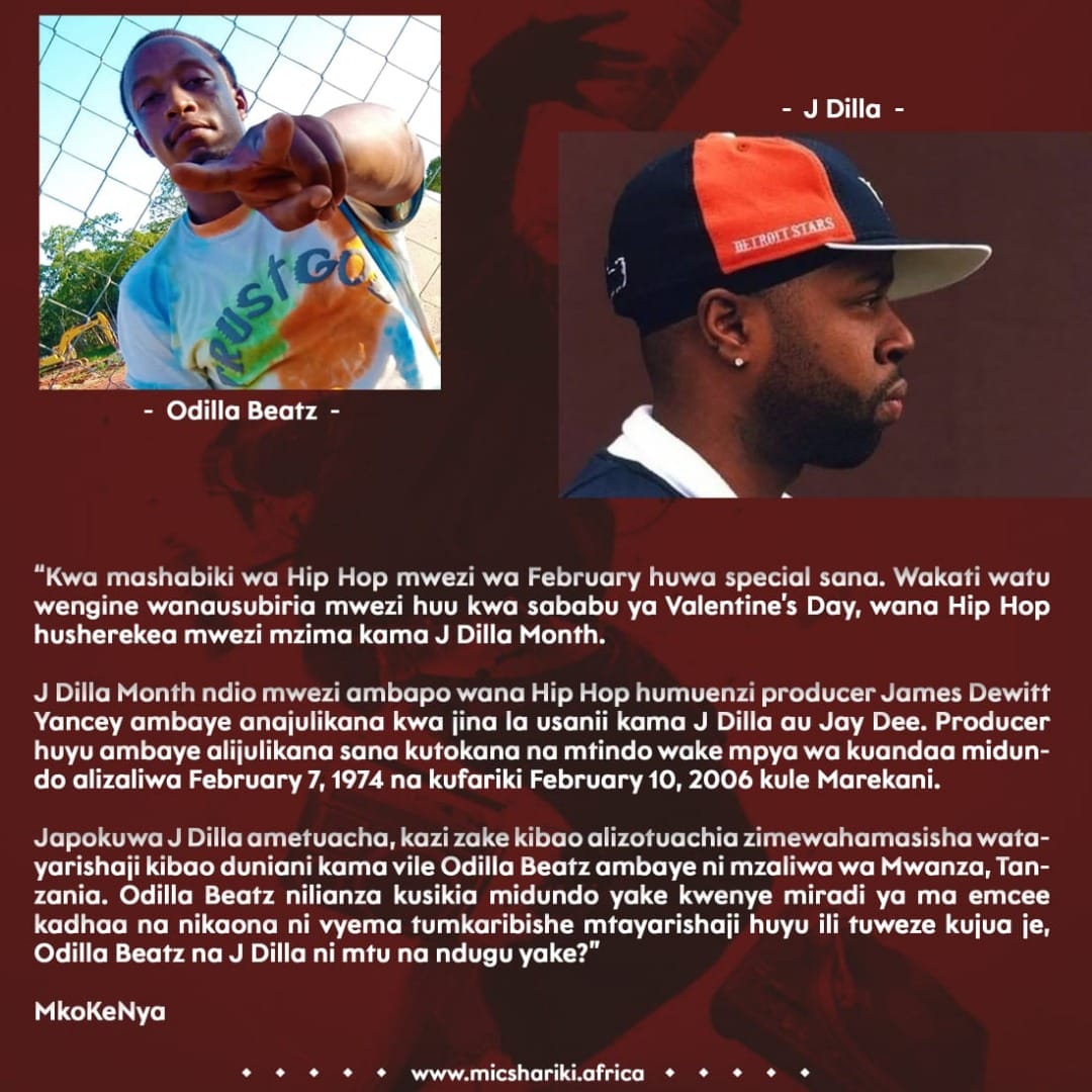 MkoKeNya's tweet photo. Odilla Beatz – J Dilla kazaliwa tena Mwanza, Tanzania
Makala - https://t.co/eXGJIEv8rW
Audiomack Podcast - https://t.co/yA8LTYvKY1...
#JDillaMonth #hiphopvalentinesday https://t.co/oA9VETtQoD