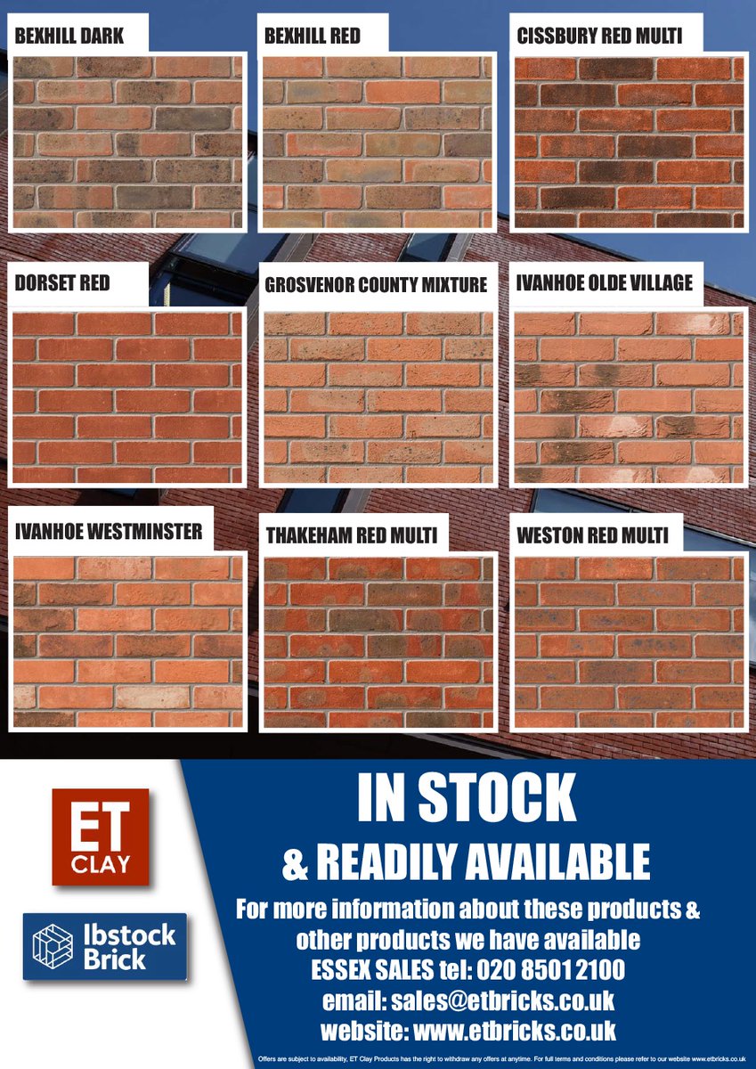 ♥️ Love Bricks 14.02.2023

🟦 Selection of @ibstockbrick 

🧱 In Stock &amp; Available 

Essex Sales Team 
📞020 8501 2100 

West Midlands Sales Team 
📞 0121 351 5991 

#bricks #etclay #ibstock #lovebricks #buildersmerchants #builder #architect #valentinesday