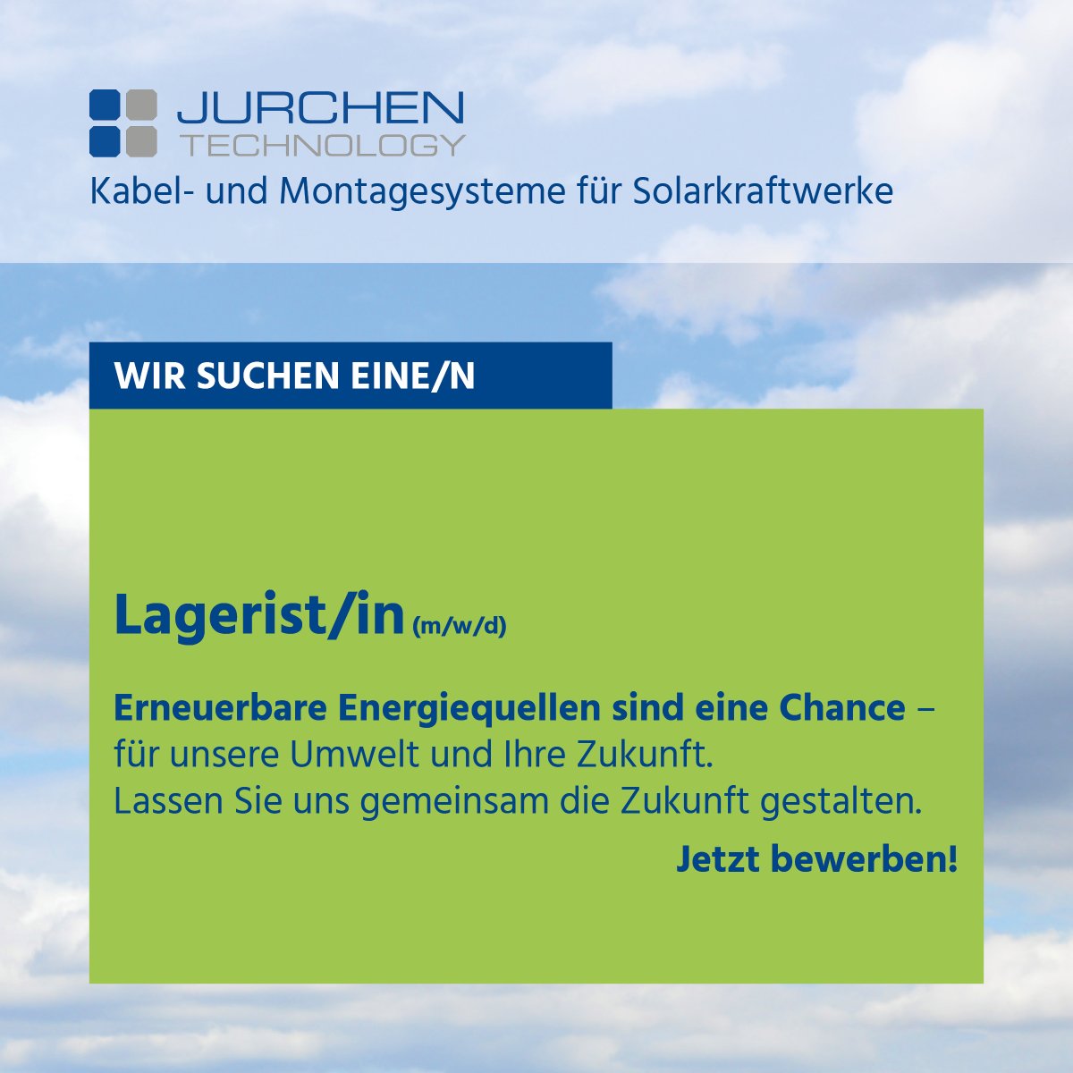 JurchenTech's tweet image. Wir suchen zum nächstmöglichen Zeitpunkt: Lagerist/in (m/w/d) (Standort Helmstadt). Link zur Stellenausschreibung: bit.ly/40MZ3ih 
#solar #würzburg #wuerzburg #helmstadt #waldbüttelbrunn