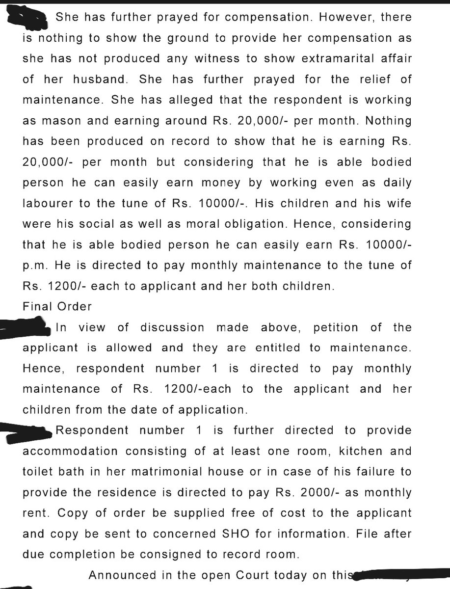 BakraofDv's tweet photo. Another Recent Ex-Parte #Judgement of My #RuralCourt.
Despite #Respondents were ex-parte,
The Judge gave good Decision 👍
So, #FalseCase #Women #Wife Even after Ex-Parte, are not able to prove their claim.
NoCompensation to #Feminist #FalseCase #Wymen
#Shame
#Mentoo
#SaveMen https://t.co/EwNfWfJTSK