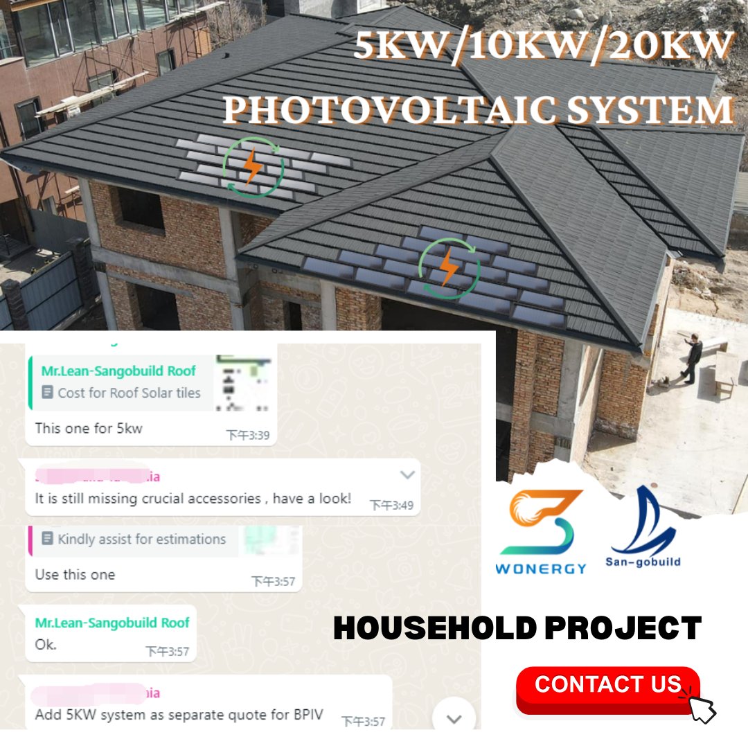 Bipv home customers, professional technicians according to your roof design to calculate arrangement of photovoltaic tiles, roof renovation or new decoration can be used

#roofingmaterials #bipv #solarenergy #solarpower #solarbattery #solarinverter #solar #solarroof #solarrooftop