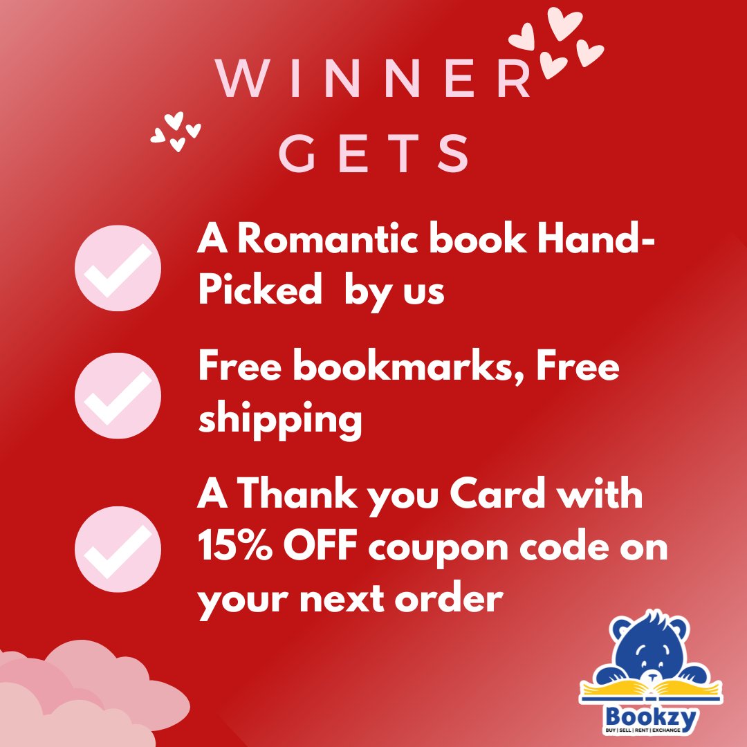 bookzyin's tweet photo. Attention all book lovers! We are giving away a chance to one lucky person to win one of best romance novels this Valentine's Day!

5 LUCKY WINNERS will be selected after the raffle and random selection.
#ValentinesDay #Bookzyin #BuySellRentExchange #books #reading #novels https://t.co/iJk5yaXuKg