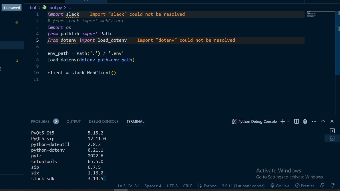 codingfess's tweet photo. code; ada yang tau ngga kenapa gamau ngimport library nya? versi python nya 3.11 dan slack nya udah kompetibel di py https://t.co/HsKVIGFMPl