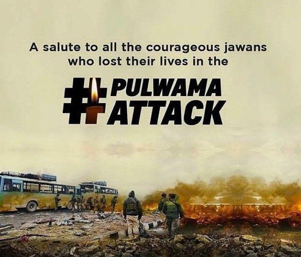 Never Forget Never Forgive 

Tributes to our brave soldiers who have sacrificed their lives in Pulwama Jihadi Attack 

#PulwamaAttack #BlackDayofIndia #BlackDay