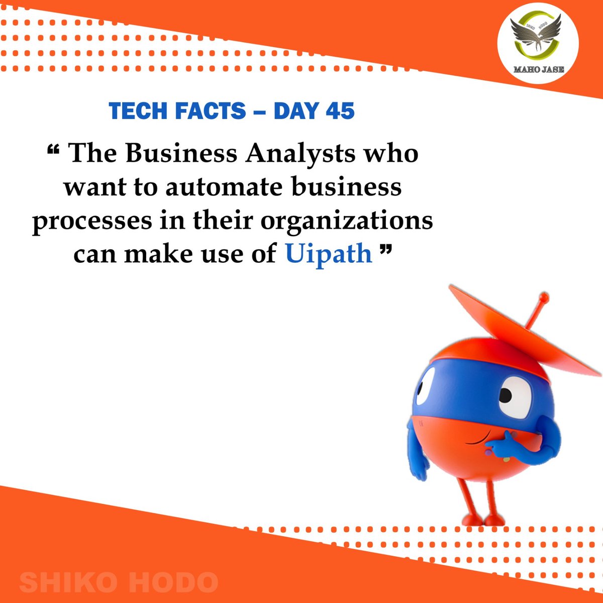 mahojase's tweet photo. Tech Facts - Day 45
#uipath #Rpa #roboticprocessautomation #automation #automationanywhere #robotics #artificialintelligence #machinelearning #ai #uipathtraining #technology https://t.co/DHeuh3hjiB