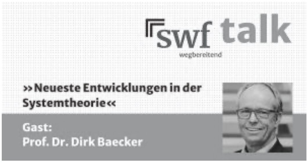 Simon Weber Friends (@swfthinktank) on Twitter photo Mehr als nur ein kurzer Tweet: Morgen, am 15.2. ab 18.30h im Swf Talk zu Gast Prof. Dirk Baecker (<a href="/ImTunnel/">Dirk Baecker</a> ); Thema des Gesprächs mit <a href="/TorstenGroth/">Torsten Groth</a>: "Neueste Entwicklungen in der System- und Netzwerktheorie". Anmeldungen kostenfrei auf unserer Homepage:
simon-weber.de/blog/9-swf-tal… Mehr als nur ein kurzer Tweet: Morgen, am 15.2. ab 18.30h im Swf Talk zu Gast Prof. Dirk Baecker (<a href="/ImTunnel/">Dirk Baecker</a> ); Thema des Gesprächs mit <a href="/TorstenGroth/">Torsten Groth</a>: "Neueste Entwicklungen in der System- und Netzwerktheorie". Anmeldungen kostenfrei auf unserer Homepage:
simon-weber.de/blog/9-swf-tal…