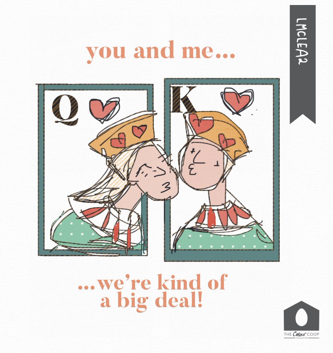 lmclea2's tweet photo. Quick Valentine idea for the @thecolourcoop kisses theme xxx
#kiss #playingcards #queenofhearts #king #bigdeal #wordplay #valentine #copywriter #copy #greetingcardcopywriter #freelancewriter #copywriting #greetingcards #fun #funny #humour #humourcards #funnycards #jokewriter https://t.co/JmaCeNd0Z5