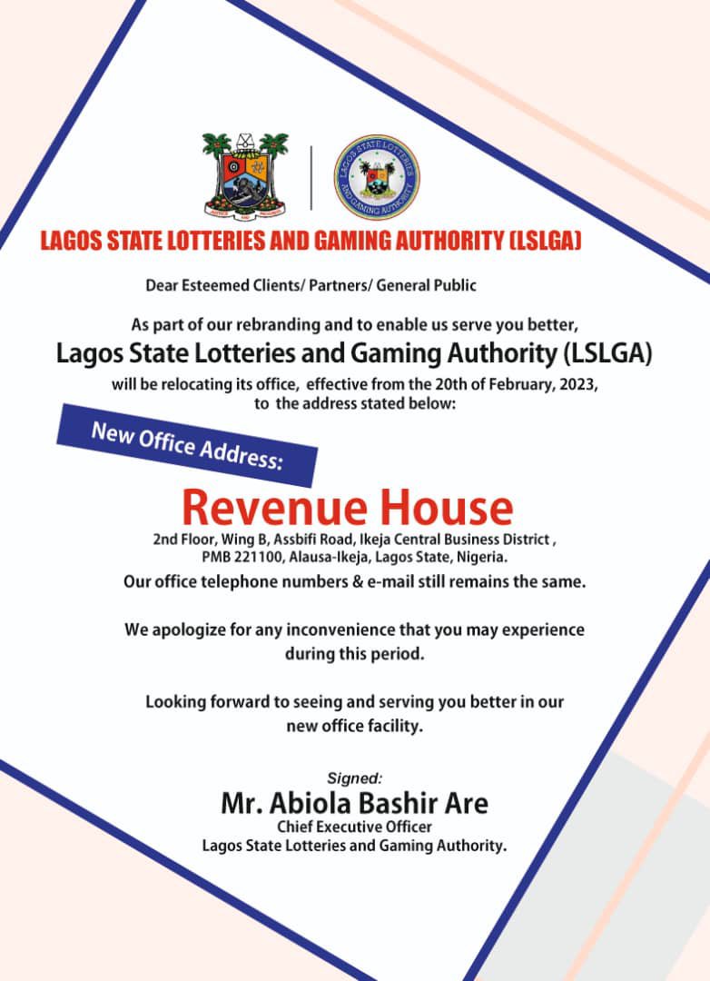 Lagos State Lotteries and Gaming Authority tweet media