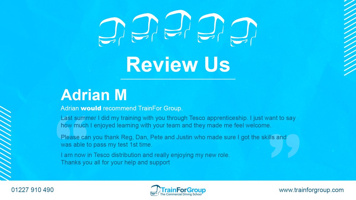 🗣️ "I enjoyed learning with your team, and they made me feel welcome."

Thanks Adrian, for a really nice review! We hope that your new job is going well!

To start your journey, head to our website!
trainforgroup.com