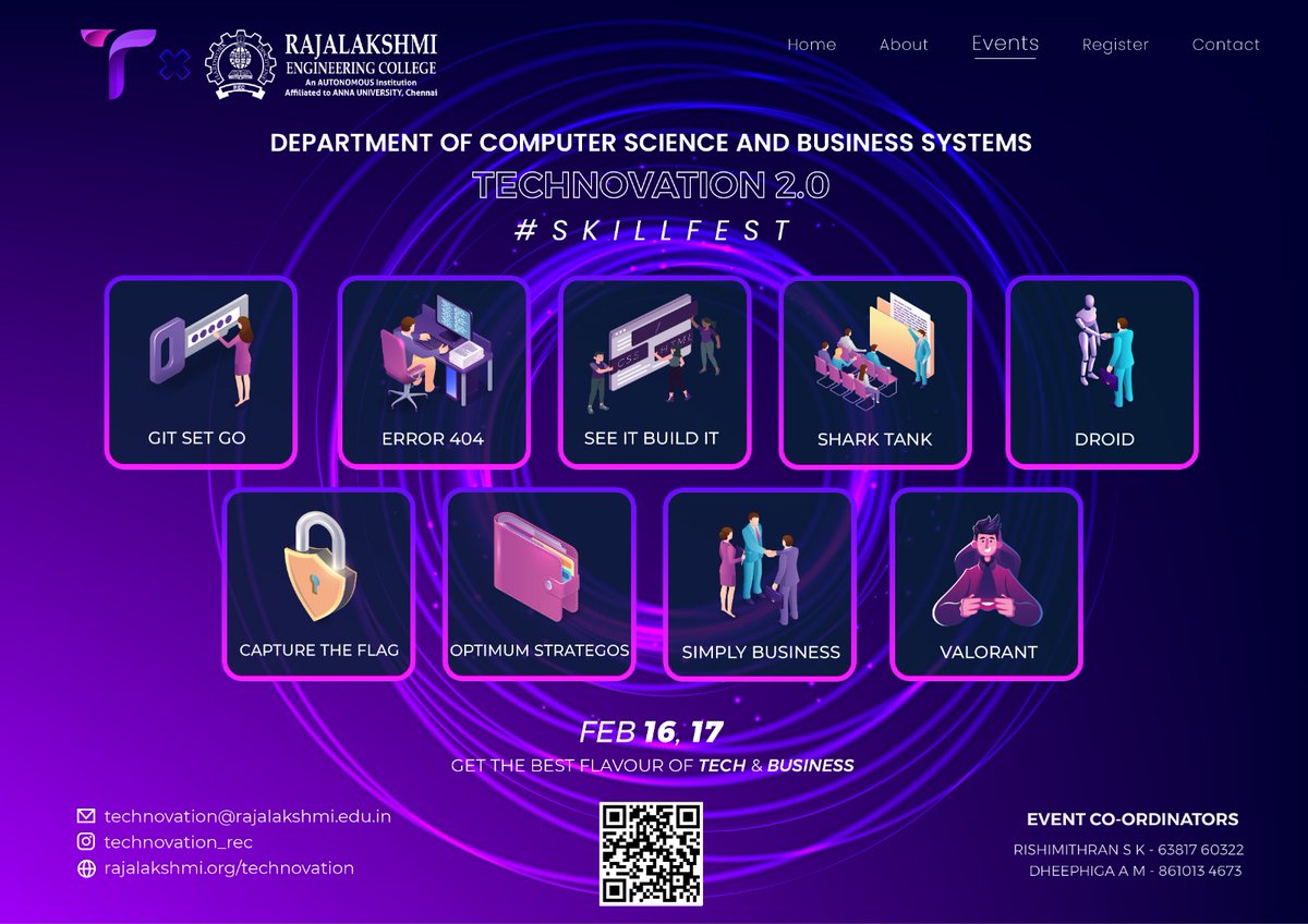 myrecchennai's tweet photo. Get the best flavour of Tech &amp; Business!
Department of computer science and business systems organizes Technovation 2.0 #Skillfest on Feb 16 &amp; 17 

For more details, visit us at https://t.co/eGhsOnxp9l

#REC #CSBS #business #tech #Rajalakshmiinstitutions https://t.co/ezKRggx1Xz