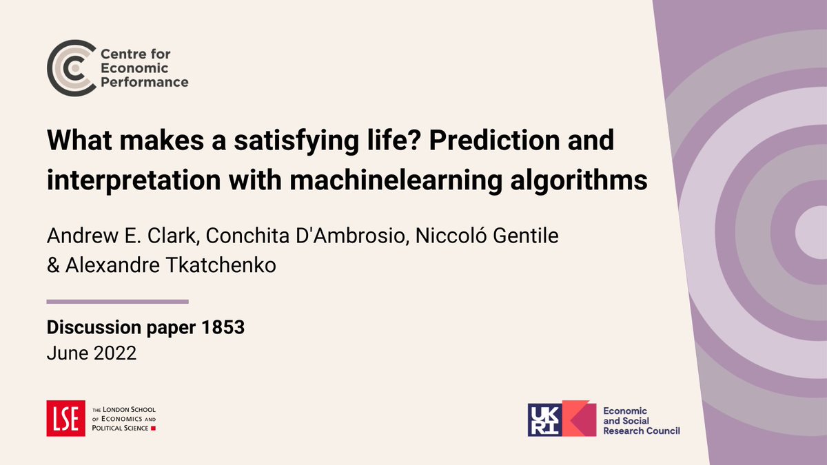 Machine learning shows us that marital status, as well as emotional & physical health, are the most important, subjective, predictors of life satisfaction. Andrew E. Clark, @ConchDAmbrosio Niccolo Gentile & Alexandre Tkatchenko #valentinesday Read: ow.ly/Qt5W50MNiaE