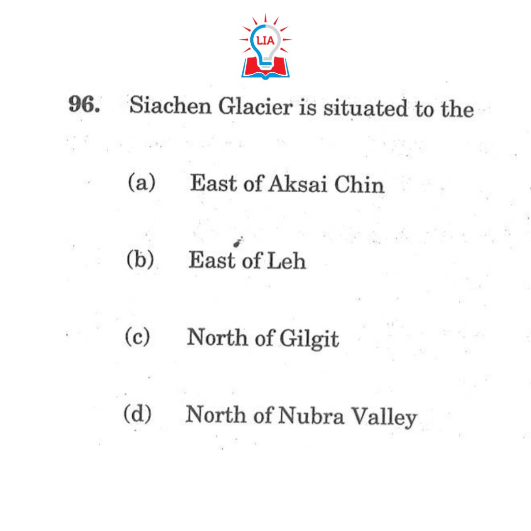 Legacy_ias's tweet photo. Solve this random question from the previous year's #UPSC CSE Prelims!
#CSEPrelims #upscprelims #RandomUPSCQuestions #UPSCwithLegacyIAS #UPSC2023 #AskLegacy #Bengaluru #IQtest #UPSCAspirants #AksaiChin #China #India https://t.co/0GZrYlciiB