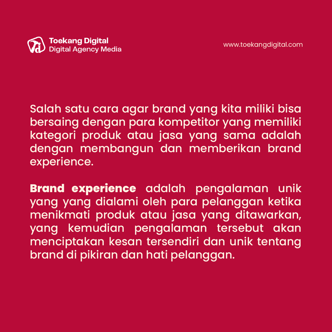 toekangdigital's tweet photo. Apakah #brandexperience itu dan apa saja manfaatnya untuk #brand? https://t.co/376gD0iweZ