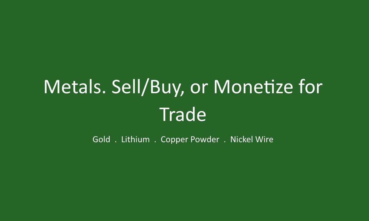 Boomfii's tweet photo. Metals. Sell/Buy, or Monetize for Trade. This, however, is dependent on the location of the assets, related paperwork, and source of purchase.
#Gold #Lithium #CopperPowder #NickelWire
CHECK US OUT🧐👇
https://t.co/INpmK4AqvU https://t.co/wNyXCgKjmm