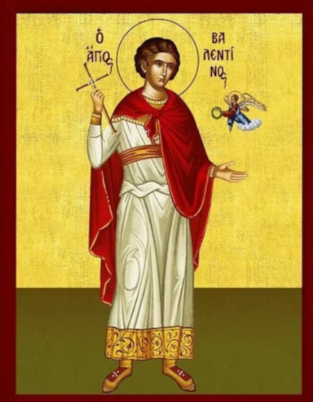 bisbatgirona's tweet photo. 😇 #Santoral 14/2/23. Agató, Auxenci, Basso, Bassià, Ciril i Metodi (copatrons d’Europa), Pròcul, Valentí (patró dels #enamorats i dels #ocellaires de #Barcelona -a la imatge-), Vidal. https://t.co/79z4zXdYSG