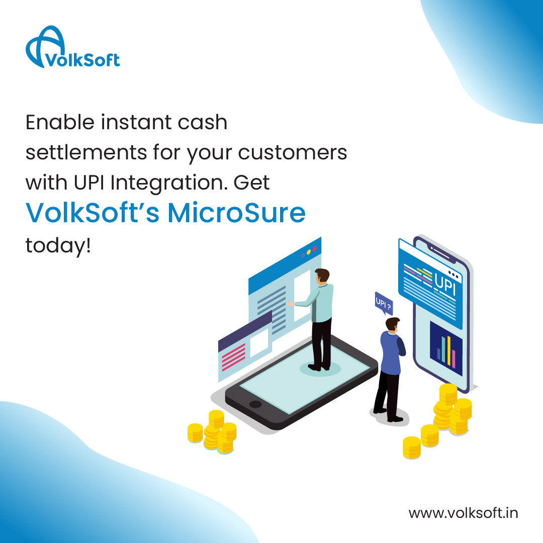 _VolkSoft's tweet photo. Set up real-time payments and collections with MicroSure’s UPI integration and create a seamless cash flow for your business. Enable instant and accurate loan and settlements for your customers at ease. 

Know more about #MicroSure: 
https://t.co/FRnXrwe7Vs https://t.co/btMzxGiK4l