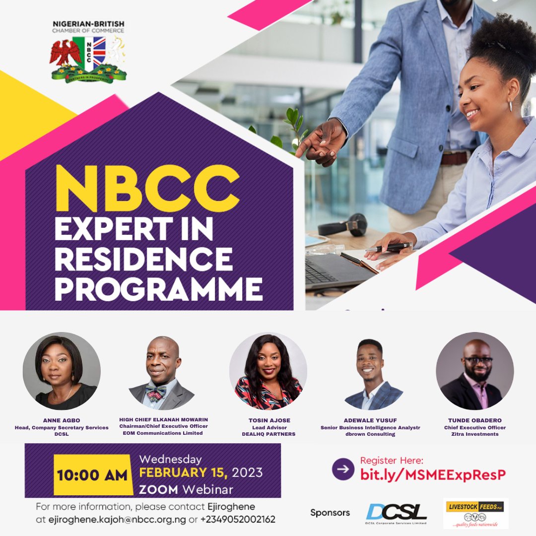 nbccng's tweet photo. Join us Tomorrow at the MSME Expert in Residence Programme.

Registration Link;
https://t.co/RKAuLCOhwg

Registration is FREE!

#NBCCEIR
#msme #EIR
#expertsinresidence
#network #leadership #experience #communications #marketing
#media #legal #accounting #development https://t.co/UBe2Xxmvh8