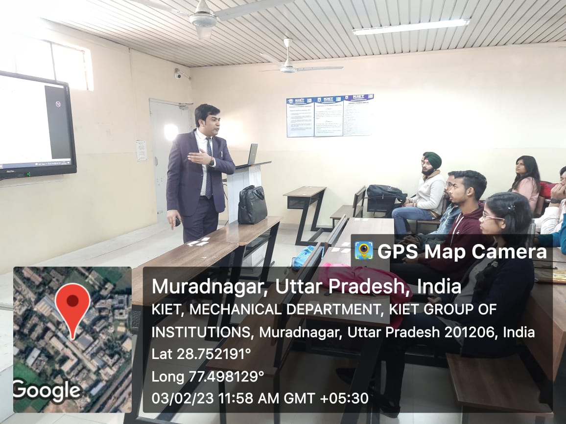 Kiet_edu's tweet photo. Thanks Mr. Paras Agrawal (Director, OPA E-Learning Solutions) for his '#Expert_Talk' with the students of B.Tech-3rd year, ME. The session was organized on 3rd Feb' 2023.
#kiet_group_of_institutions #KIETGZB #kietengineeringcollege #KIET #AKTU #AICTE #MechanicalEngineering https://t.co/j8OoEKz23p