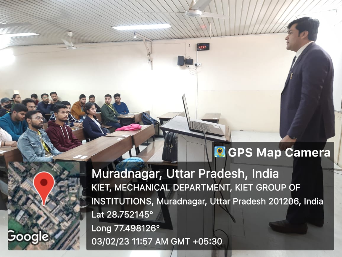 Kiet_edu's tweet photo. Thanks Mr. Paras Agrawal (Director, OPA E-Learning Solutions) for his '#Expert_Talk' with the students of B.Tech-3rd year, ME. The session was organized on 3rd Feb' 2023.
#kiet_group_of_institutions #KIETGZB #kietengineeringcollege #KIET #AKTU #AICTE #MechanicalEngineering https://t.co/j8OoEKz23p