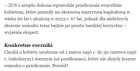 tomlasocki's tweet photo. INFO DLA EMERYTEK:
(uprzejmie proszę o RT)
-urodzonych: III-VI 1956;
-pobierających emeryturę z @zus_pl przed X 2017;
-ustalona okresowa emerytura kapitałowa;
Jeśli w LUTYM złożą wniosek o PRZELCZENIE emerytury, ich świadczenie będzie min. o 15% WYŻSZE!

https://t.co/cdhd8IpaHC https://t.co/bb0chNpr7o