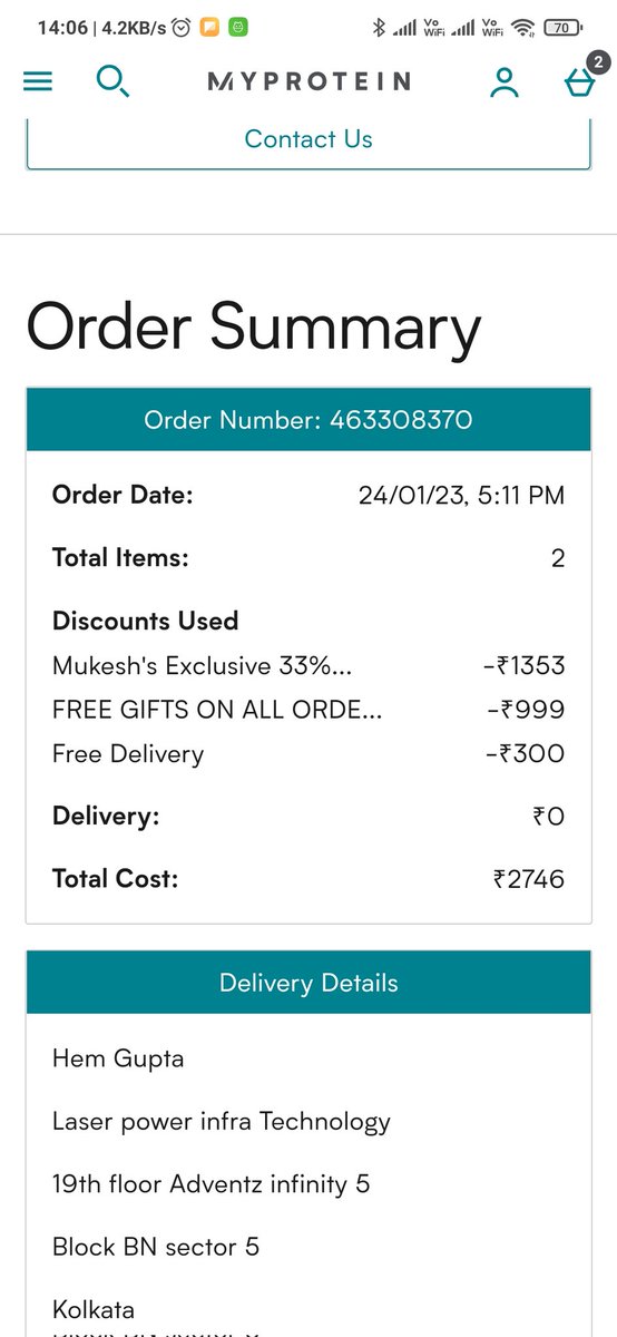 hem_gupta's tweet photo. What is status of my refund @Myprotein. Very bad service. It's been more than 14 days haven't received yet. https://t.co/OIfHcFV7bv