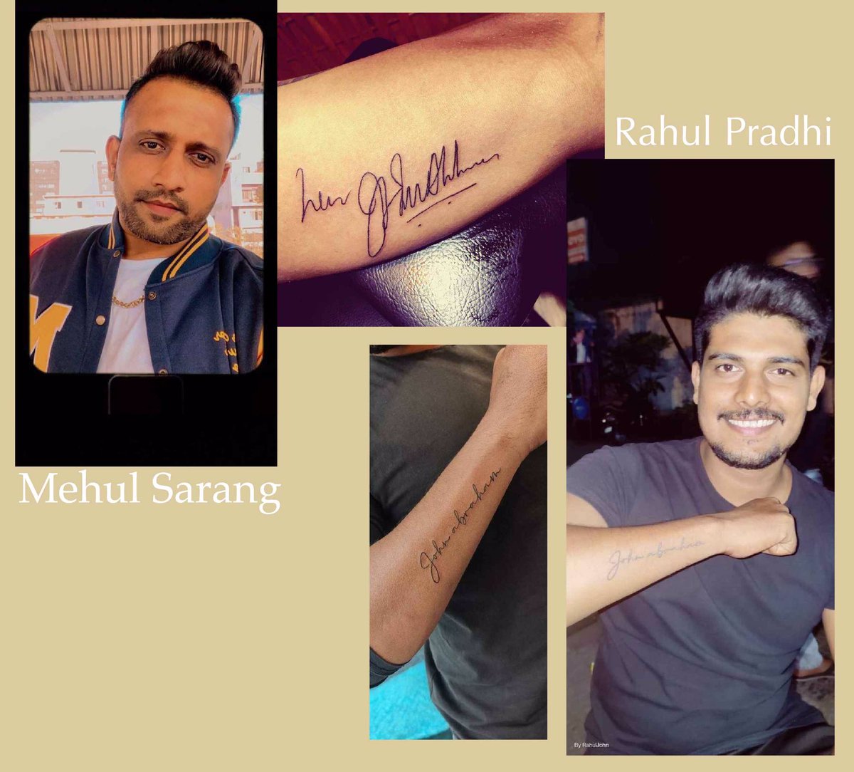 “You have gotten soo much into our hearts n soul..
@TheJohnAbraham 

Our Tattoos are the love..the story in our heart..
written on our skin..!!
 
#INKED #LoveOnSkin #JohnAbraham #JohnJournal
#Jafcians #Rafties #JohnFans